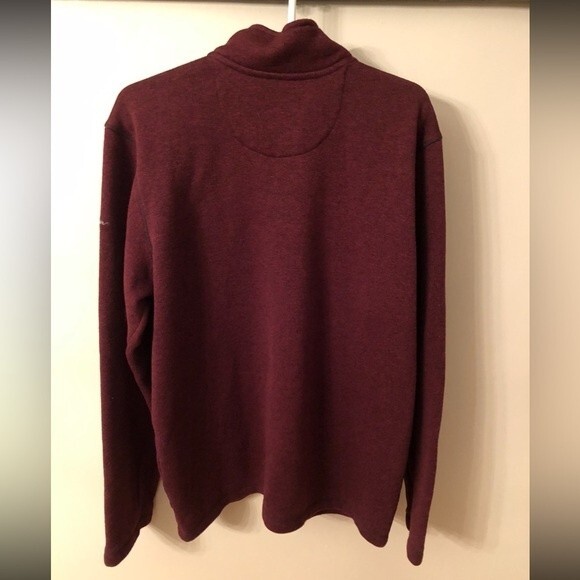 EDDIE BAUER MENS SIZE XL CONVECTOR 1/2 ZIP BURGUNDY PULLOVER SWEATER - Picture 3 of 9